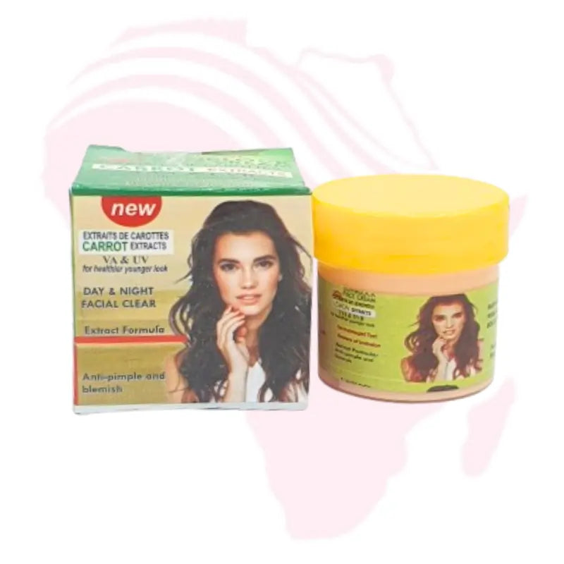 Carrot Extract Day & Night Facial Clear Cream – Anti-Pimple & Blemish Removal Formula with UVA/UVB Protection