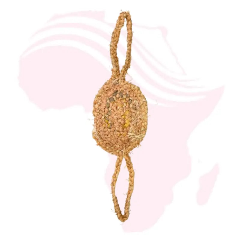 Ugandan Natural Fiber Shower Sponge (Kyangwe) – Dual-Handle Exfoliating Back Scrubber for Deep Cleansing