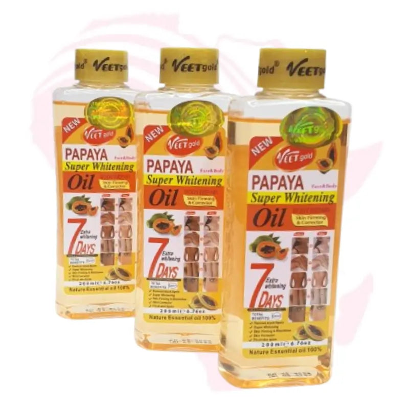 Veet Gold Whitening Body Oil – Turmeric, Vitamin C, Carrot & Papaya Variants for Glowing Skin