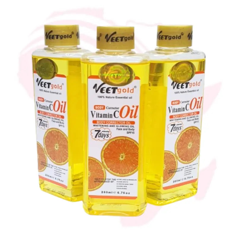 Veet Gold Whitening Body Oil – Turmeric, Vitamin C, Carrot & Papaya Variants for Glowing Skin