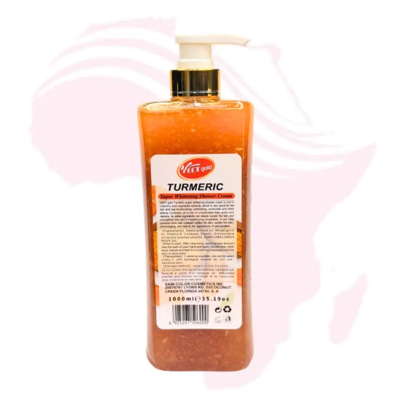 Veet Gold Turmeric Super Whitening Shower Cream – Body Repair & Brightening Wash (1000ml)